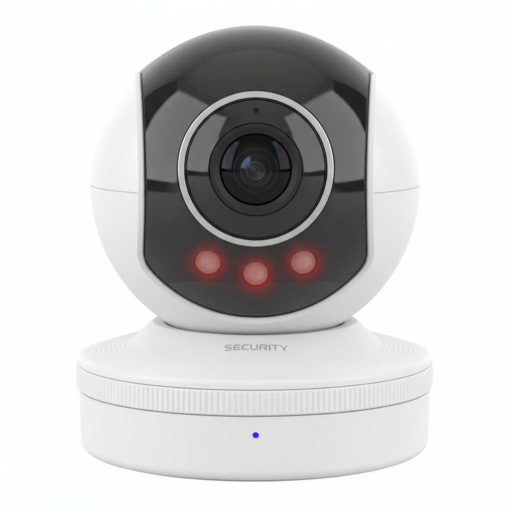 Gros plan objectif et base rotation caméra WiFi 360