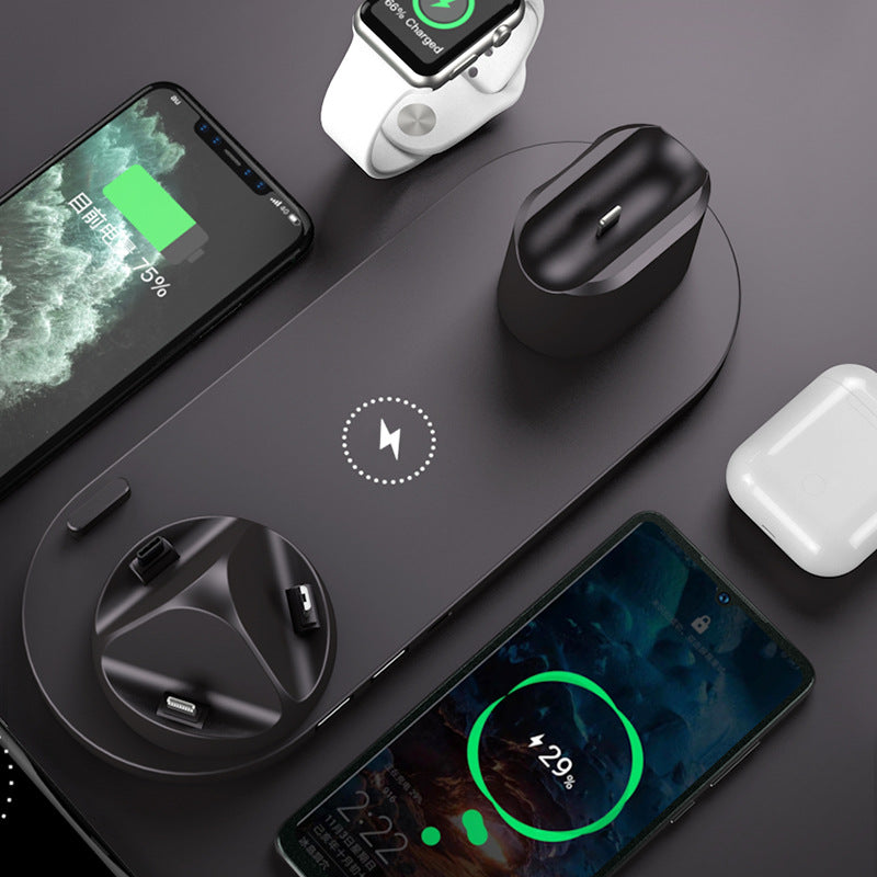 Station de Charge Sans Fil 6 en 1 – Chargeur Rapide pour iPhone, Montre & Plus