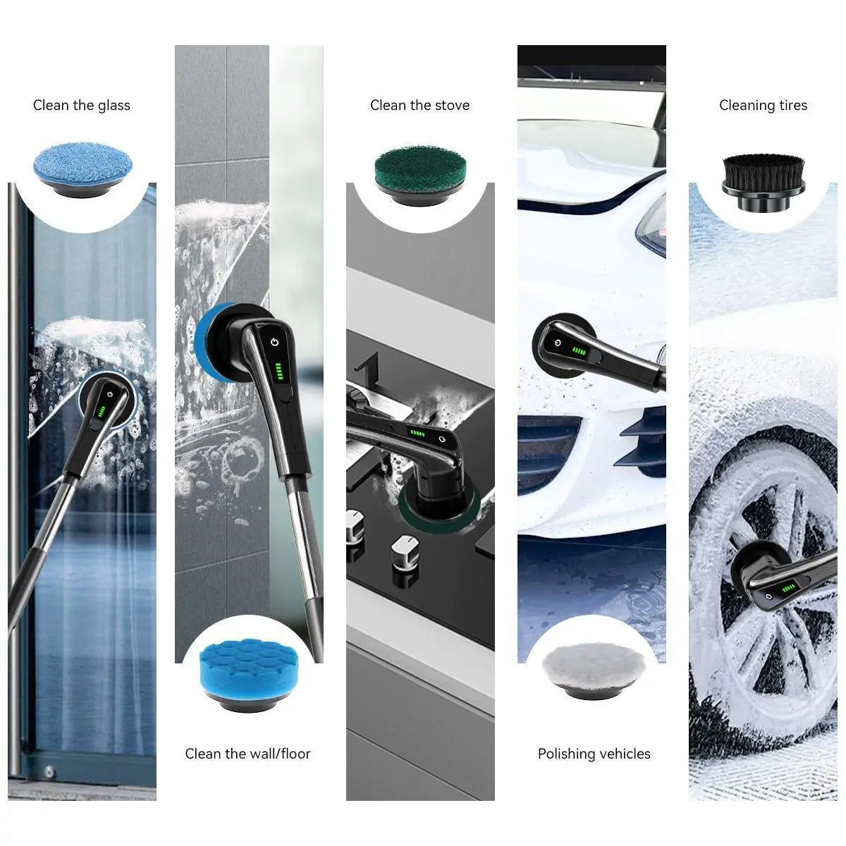 PowerClean™ – Brosse Électrique Sans Fil Multifonction (Nettoyage Ultra Rapide)