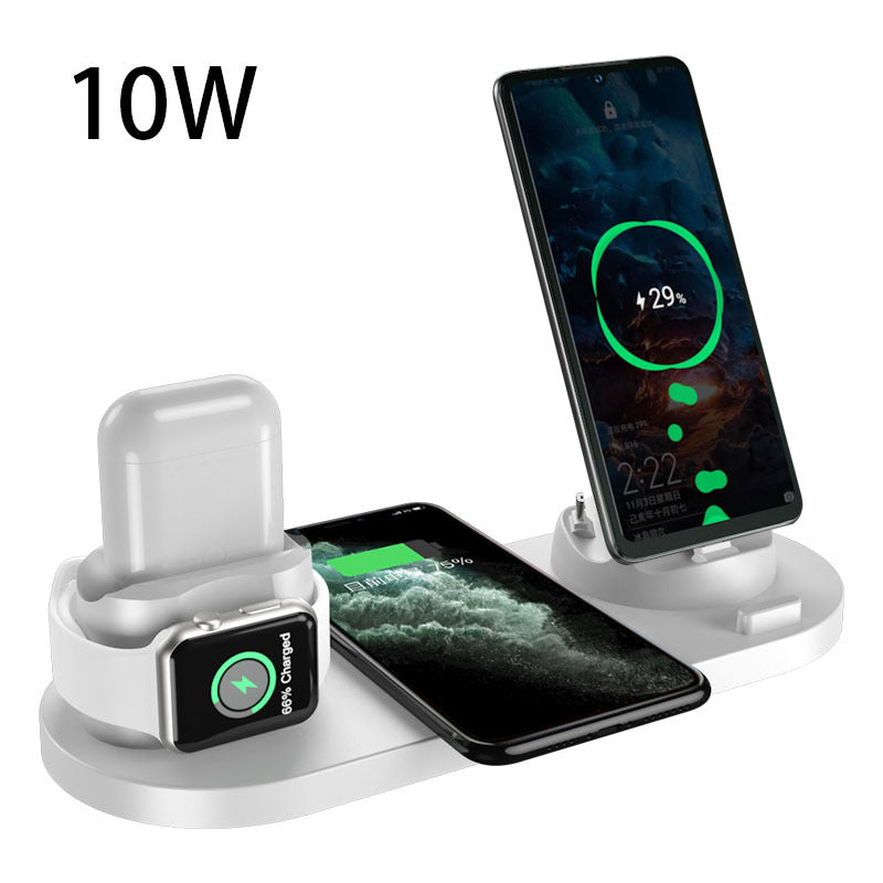 Station de Charge Sans Fil 6 en 1 – Chargeur Rapide pour iPhone, Montre & Plus