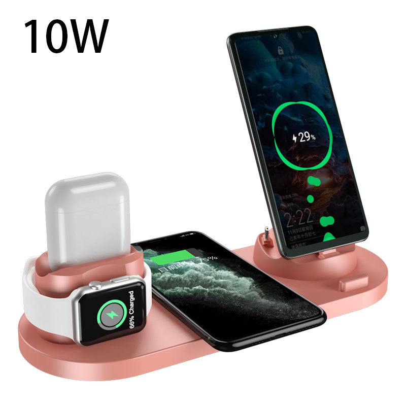 Station de Charge Sans Fil 6 en 1 – Chargeur Rapide pour iPhone, Montre & Plus