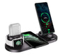 Station de Charge Sans Fil 6 en 1 – Chargeur Rapide pour iPhone, Montre & Plus