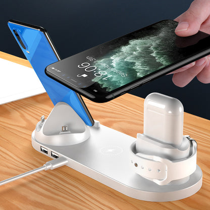 Station de Charge Sans Fil 6 en 1 – Chargeur Rapide pour iPhone, Montre & Plus
