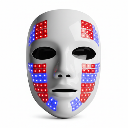 Masque LED luminothérapie anti-âge fond blanc