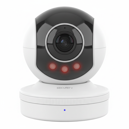 Gros plan objectif et base rotation caméra WiFi 360