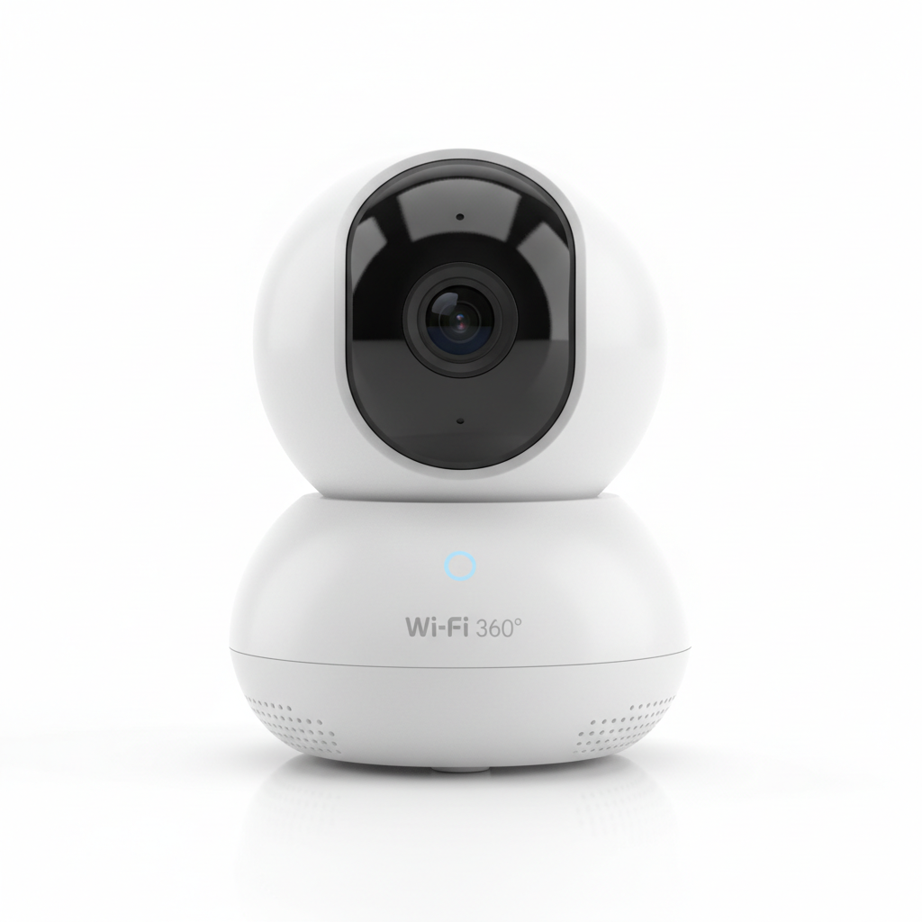 Caméra de surveillance WiFi 360 degrés fond blanc