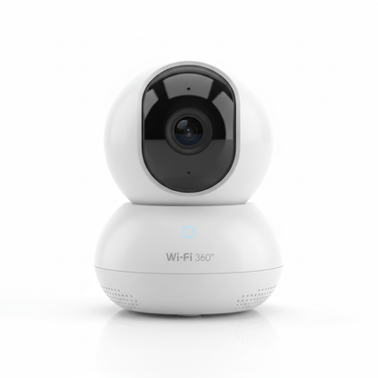 Caméra de surveillance WiFi 360 degrés fond blanc