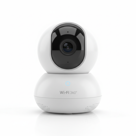 Caméra de surveillance WiFi 360 degrés fond blanc